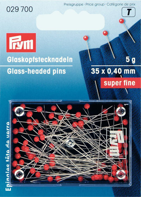 Knappnålar Prym 35 x 0,40 mm glashuvud