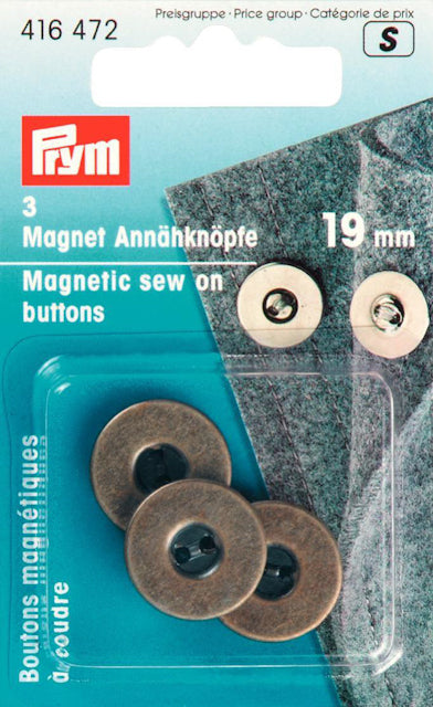 Magnetknappar Antik mässing