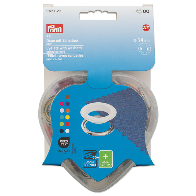 Öljetter färgmix 14 mm, 44 st