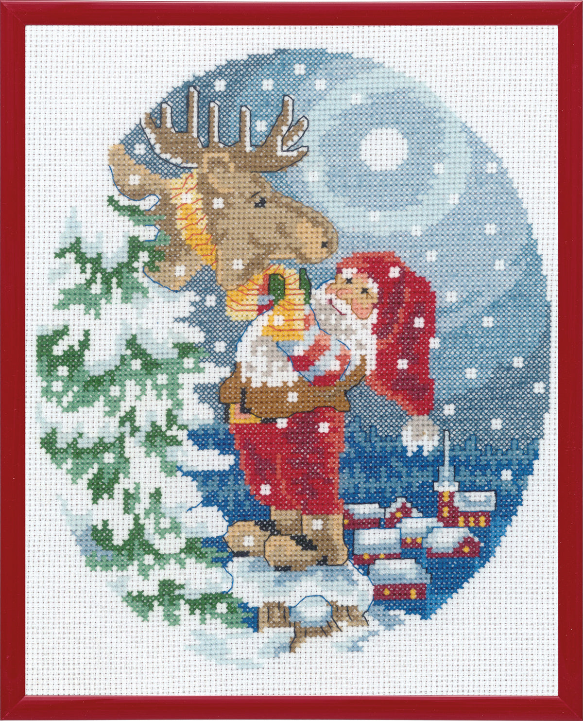 Broderikit Tomte med älg