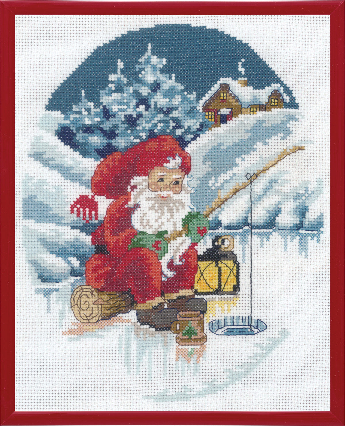 Broderikit Fiskande tomte