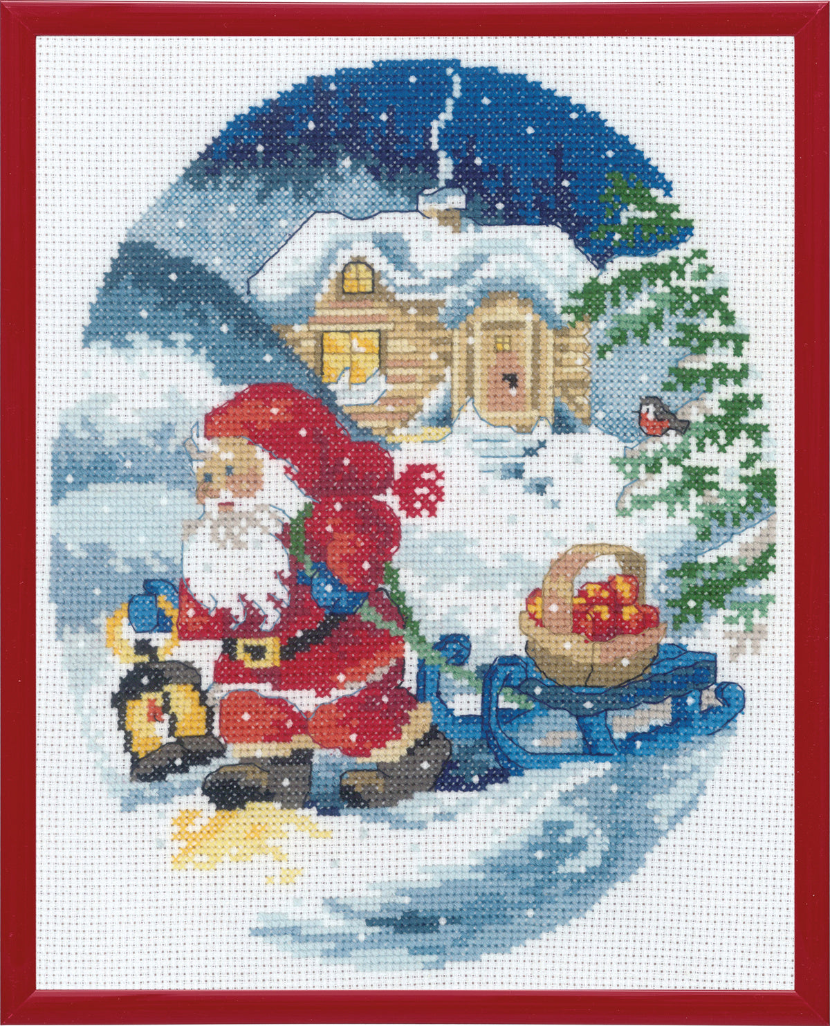 Broderikit Tomten drar en kälke