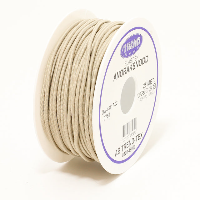 Anoraksnodd "trend" 3 mm Elastisk