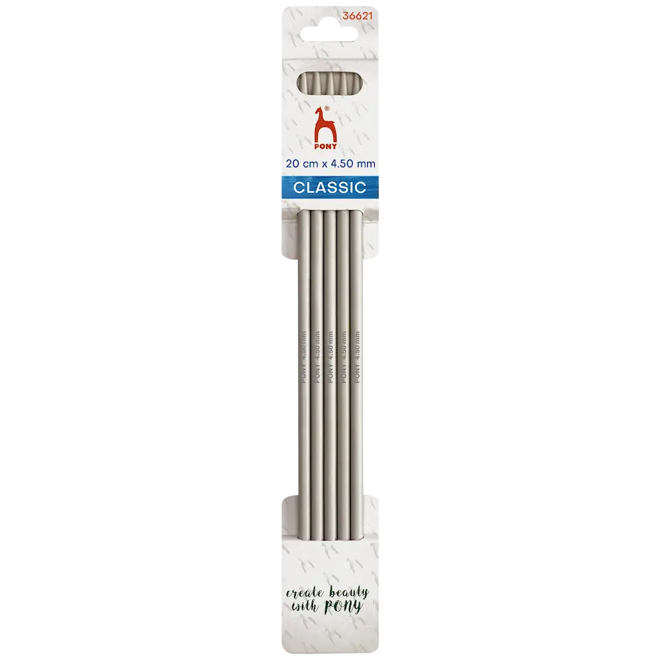 Pony Classic Strumpstickor aluminium 2–5 mm
