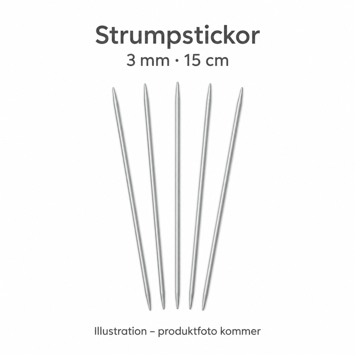 Pony strumpstickor 3 mm / 15 cm – illustration, produktfoto kommer