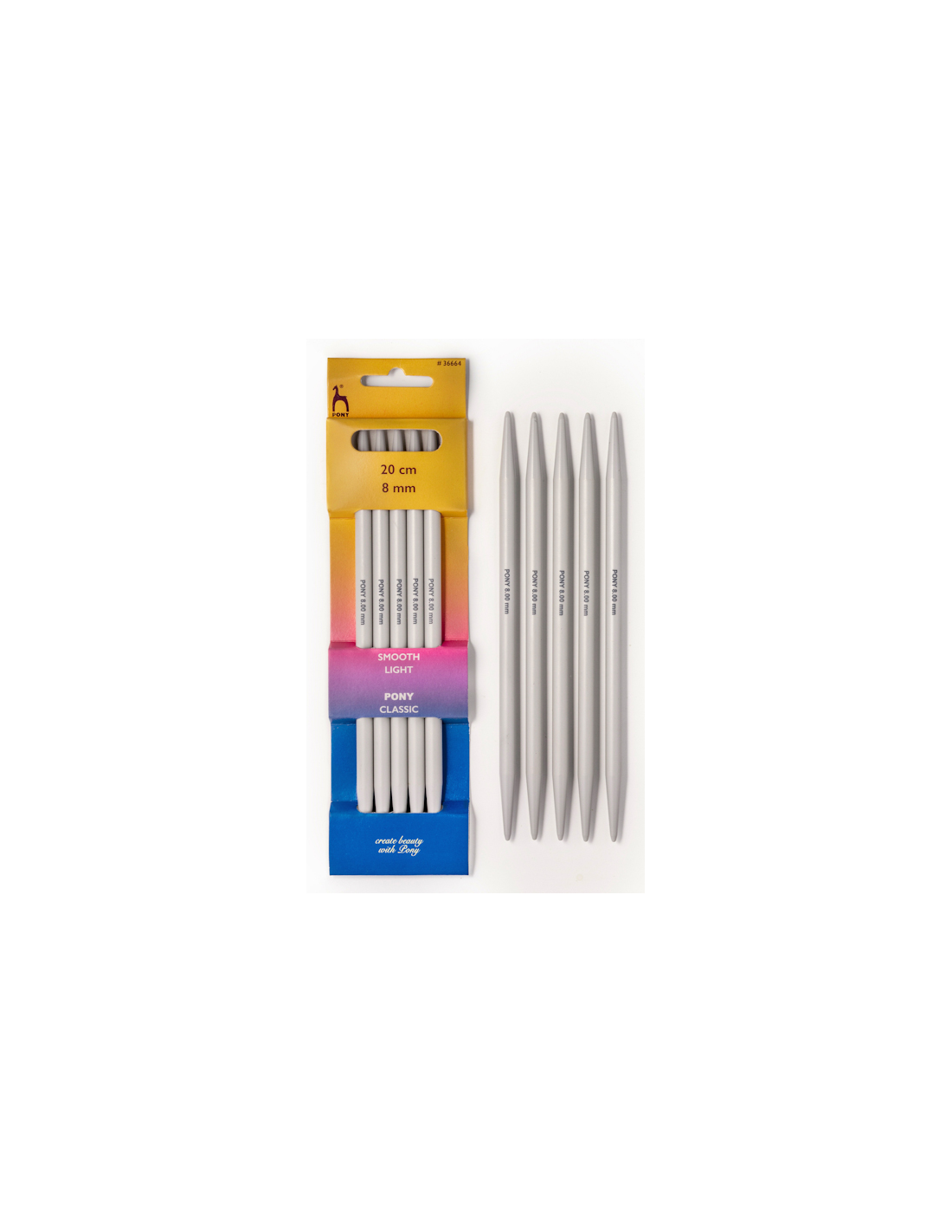 Pony Classic strumpstickor 8.0 mm / 20 cm – plast